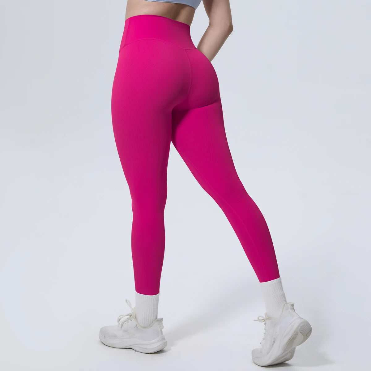 Summer Breathable Peach Buttocks Yoga Pants Solid Color High Stretch Sports Leggings Gym Push Up Outdoor Running Yoga Pants