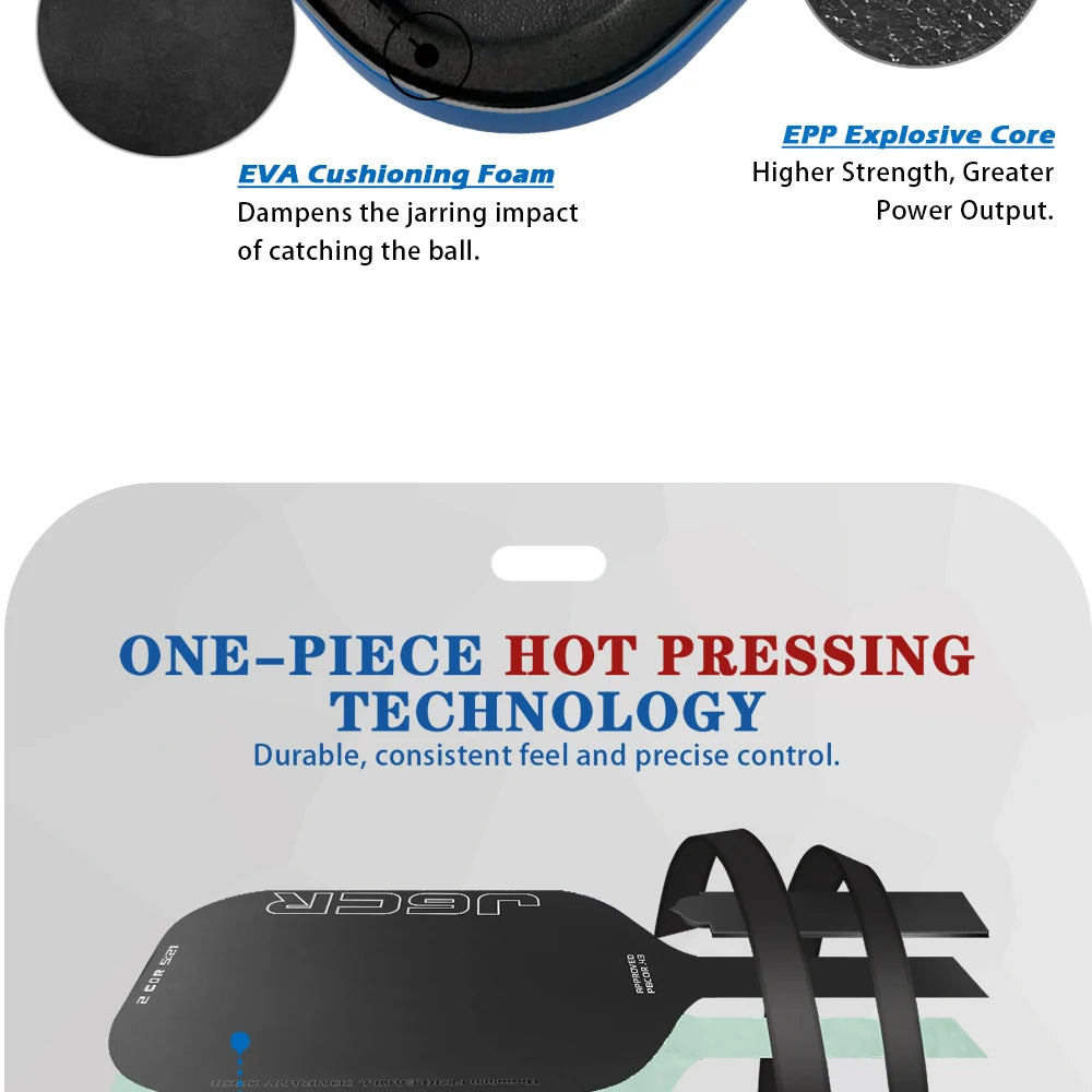 HONOLULU J6CR Pickleball Paddle Power Hot Pressed Featuring Dynamic PowerFlex Foam Core CFC Carbon Fiber Pickleball Paddle