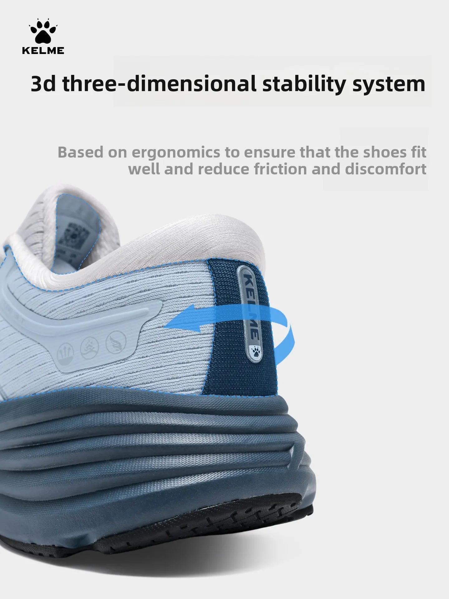 Kelme Men's Casual Running Shoes Shock-absorbing And Breathable Running Shoes Lightweight And Shock-absorbing Sports Shoes