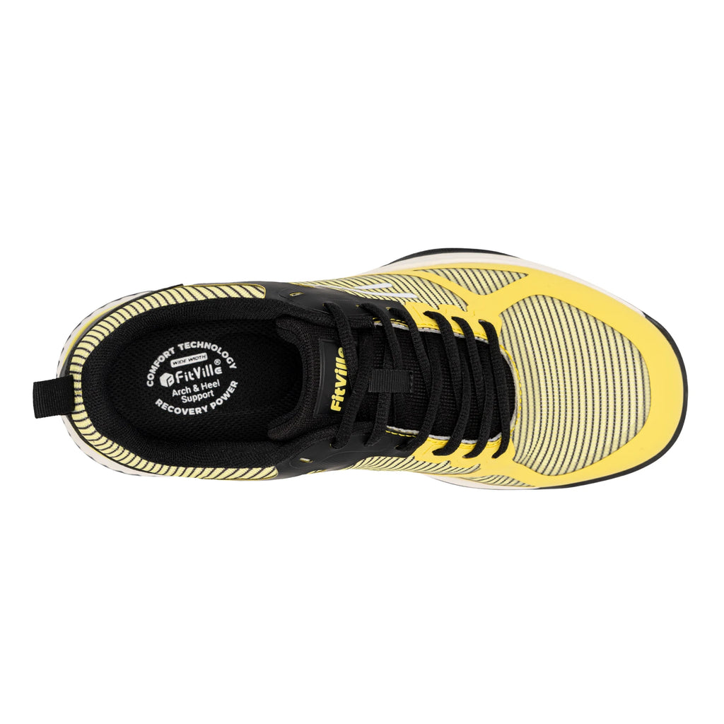 FitVille Men's Wide Pickleball Shoes Tennis Shoes Full Court Tennis Sneakers with Arch Support Lightweight Non-slip Sports Shoe