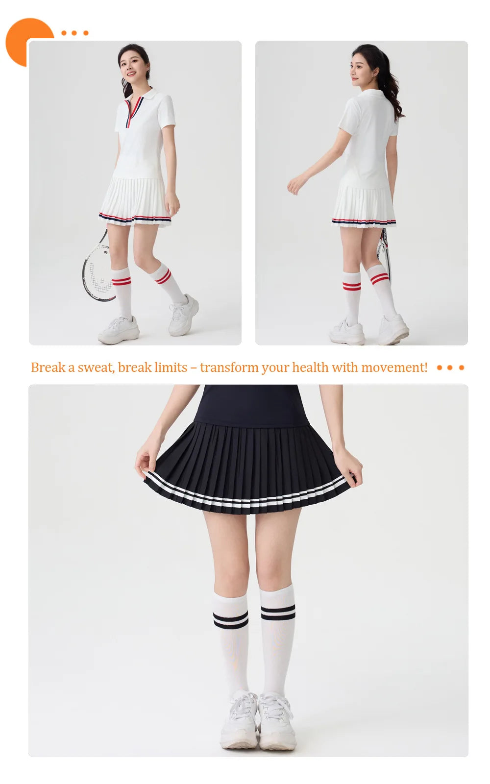 New Style Tennis Skirt, High-Waisted Slimming Tennis Wear, Quick-Drying Half-Length Pleated Skirt, Badminton Running Fitness Sports Short Skirt