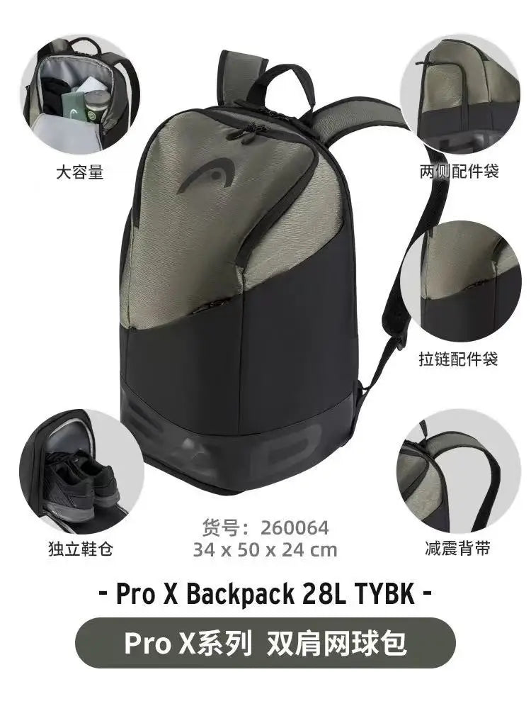 Wholesale New High Quality Heads Series Multifunctional Tennis Bag Sports Badminton Backpack with Separate Shoe Compartment
