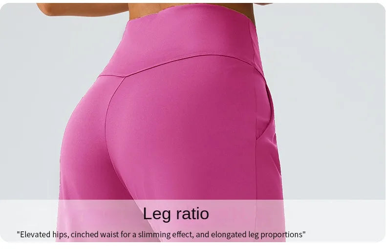 Yoga wide leg pants for women high waisted loose straight leg pants casual sports yoga pants women's outerwear