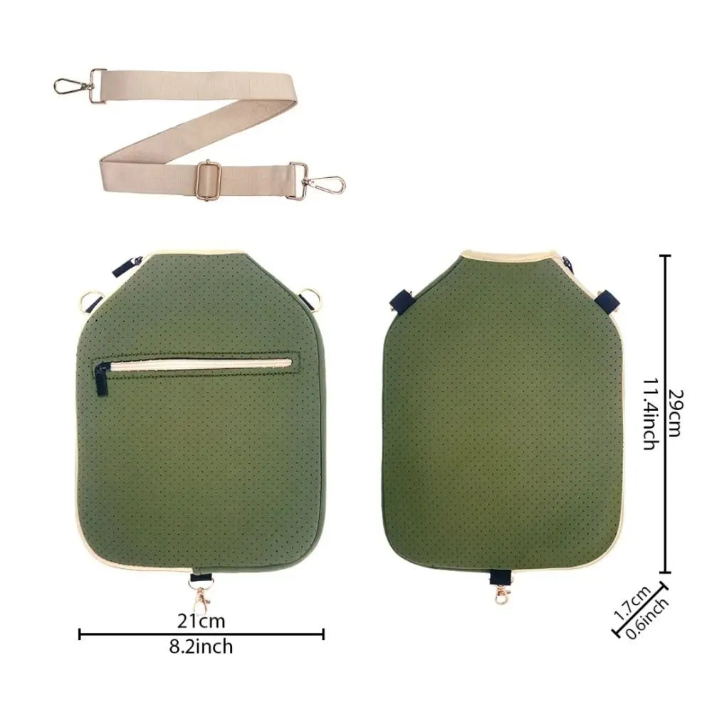 Large Capacity Pickleball Crossbody Bag Zipper Closure Waterproof Pickleball Paddle Cover Professional Adjustable Strap