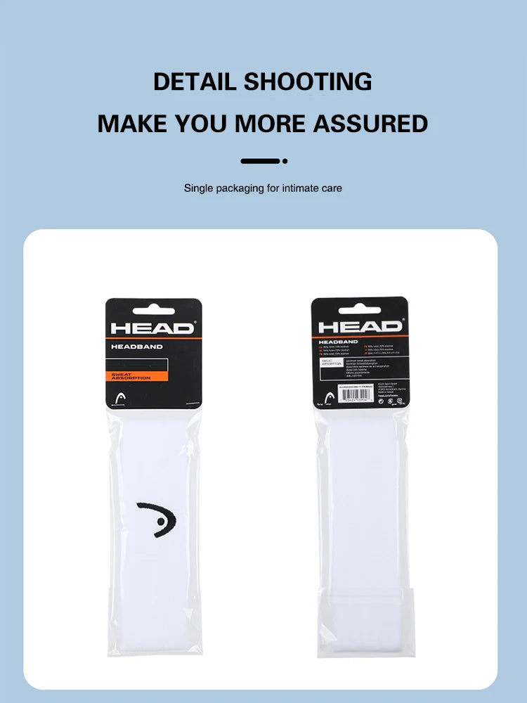 HEAD Sports Headband HEAD Tennis Hairbands Fitness Sweat Absorption Belt Badminton Yoga Basketball Running Headband Tennis Scarf