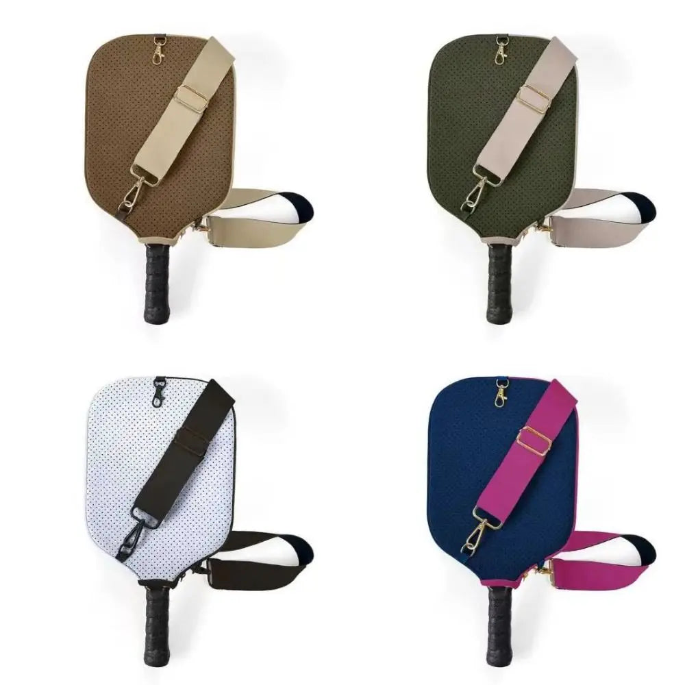 Large Capacity Pickleball Crossbody Bag Zipper Closure Waterproof Pickleball Paddle Cover Professional Adjustable Strap