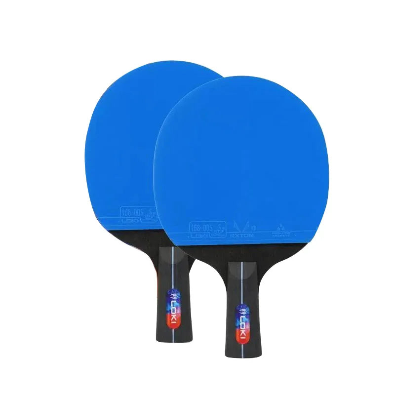 Professional Training Table Tennis Adhesive Rubber PingPong Rackets with Blue Color Ping Pong Rubber 5-layer Pure Wooden Board