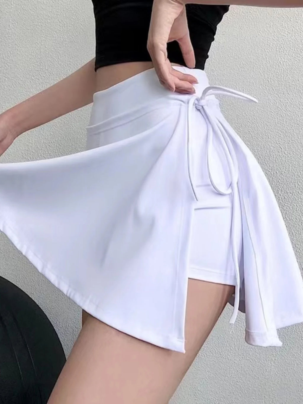 Sports Yoga Skirt Badminton Tennis Skirt Quick Dry Skirt Quick Drying Side Slit Strap Skirt Pants Outer Skirt Suit Clothing Pant