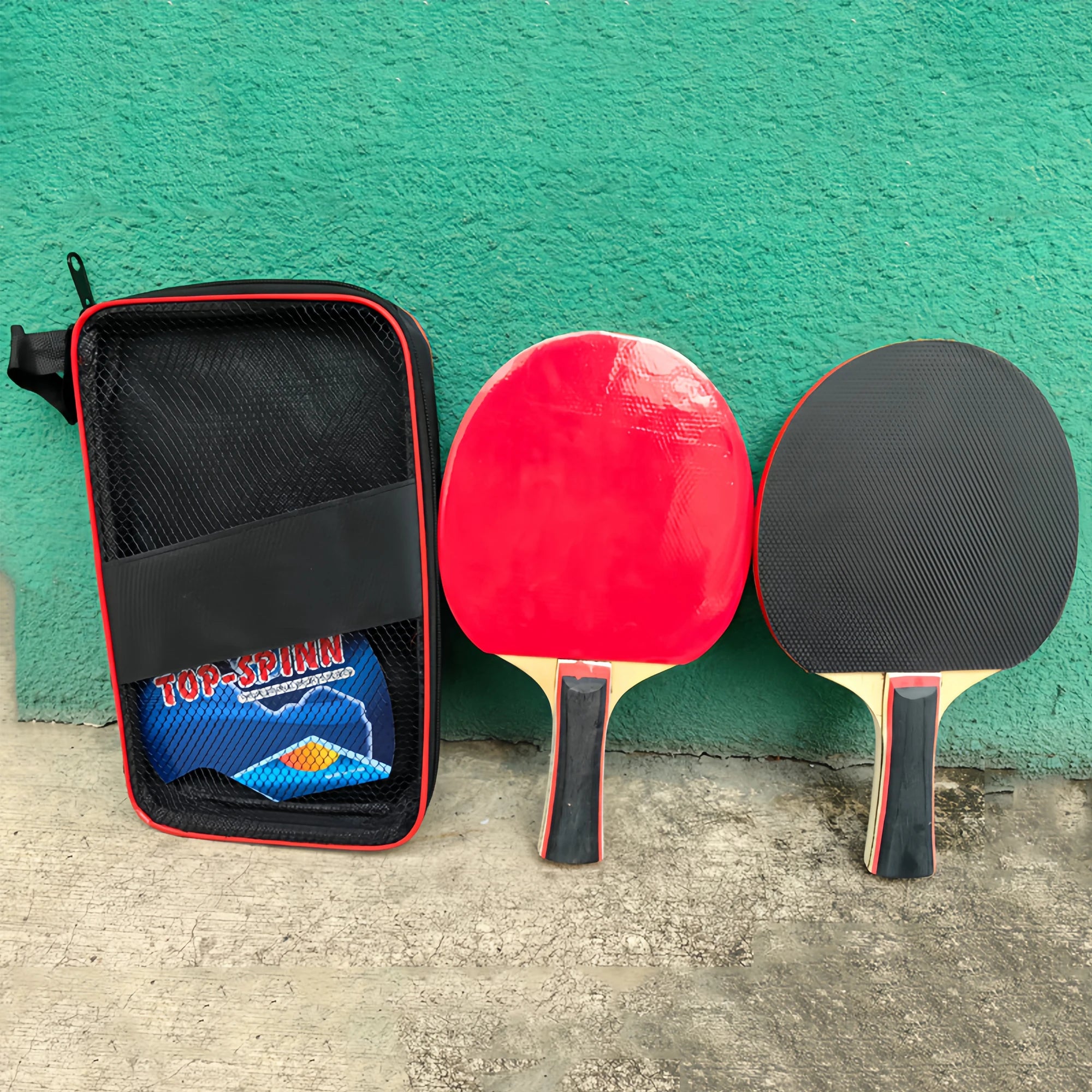 1 Set (2 Table Tennis Racket + Storage Bag) Double-Sided Anti-Adhesive Competition Training Horizontal Straight Racket Table Tennis Racket Professional Grade High Elastic Racket Horizontal and Cut Beginners Single and Double