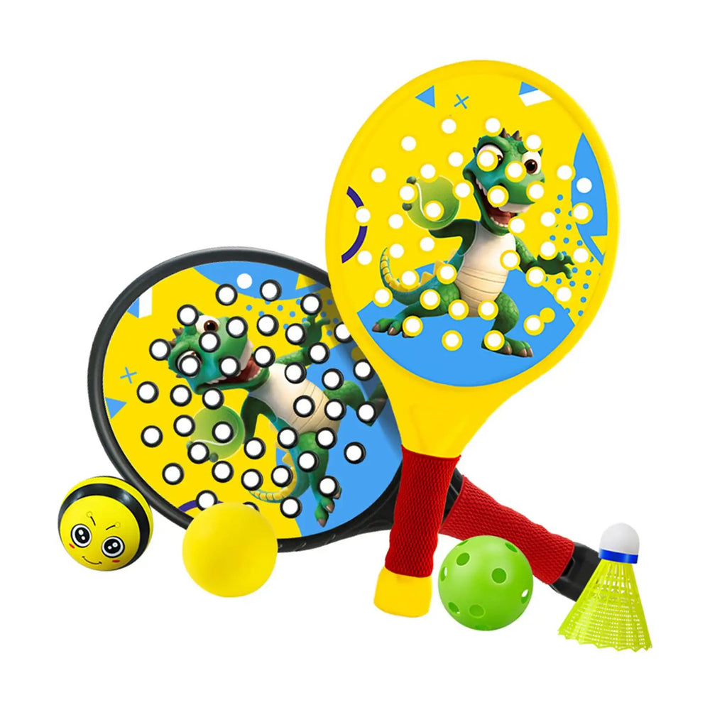 2Pcs Kids Padel Rackets Paddles Set Stylish Sweat Absorbing Gripping Paddle Tennis Racquets Rackets for Beginners Kids Sports