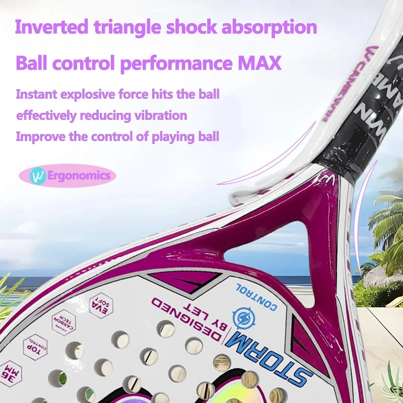 Padel racket Paddle racket Ladies only 50% carbon fiber 50% glass fiber Beach tennis racket Carbon fiber tennis racket The new