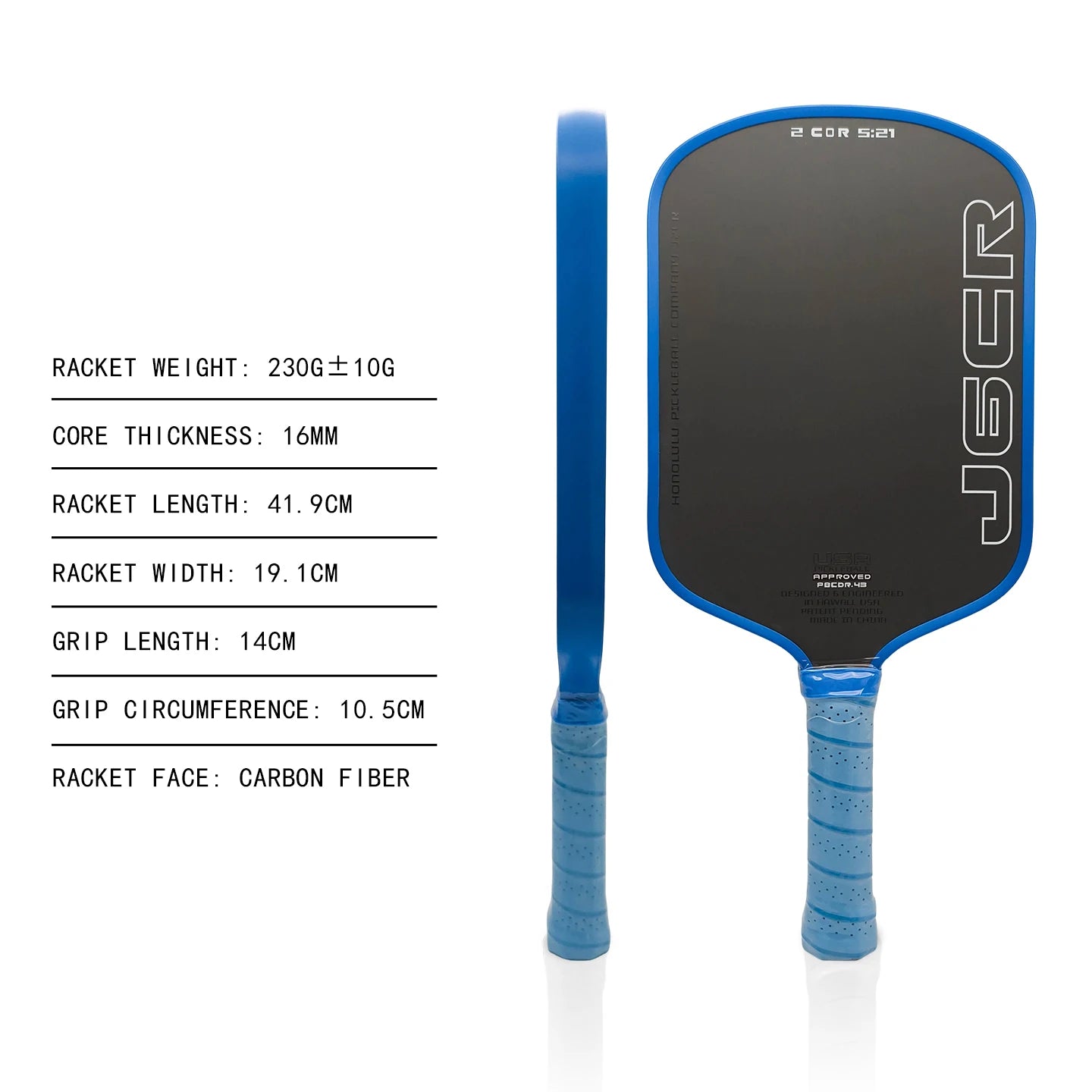 HONOLULU J6CR Pickleball Paddle Power Hot Pressed Featuring Dynamic PowerFlex Foam Core CFC Carbon Fiber Pickleball Paddle