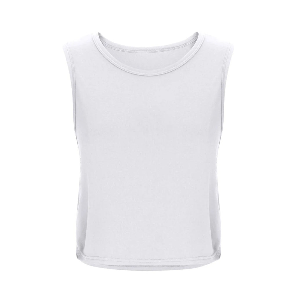Women Sleeveless Yoga Tops Athletic Vest Breathable Blouse Cover Up Gym Workout Cool T-Shirt Running Short Tank Crop Top