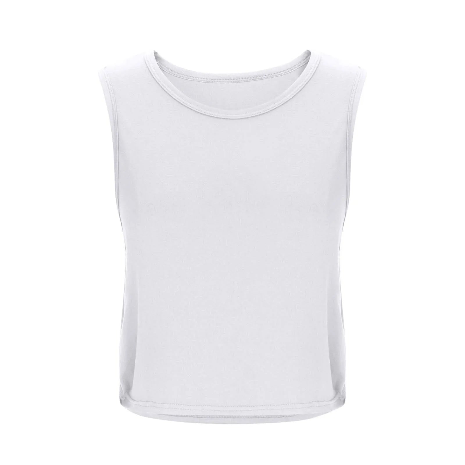 Women Sleeveless Yoga Tops Athletic Vest Breathable Blouse Cover Up Gym Workout Cool T-Shirt Running Short Tank Crop Top