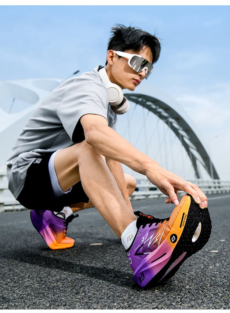 Women's Carbon Board Sneakers Anti-slip Cushioned Comfortable Racing Training Running Shoes Mesh Tennis Shoes Casual for Women