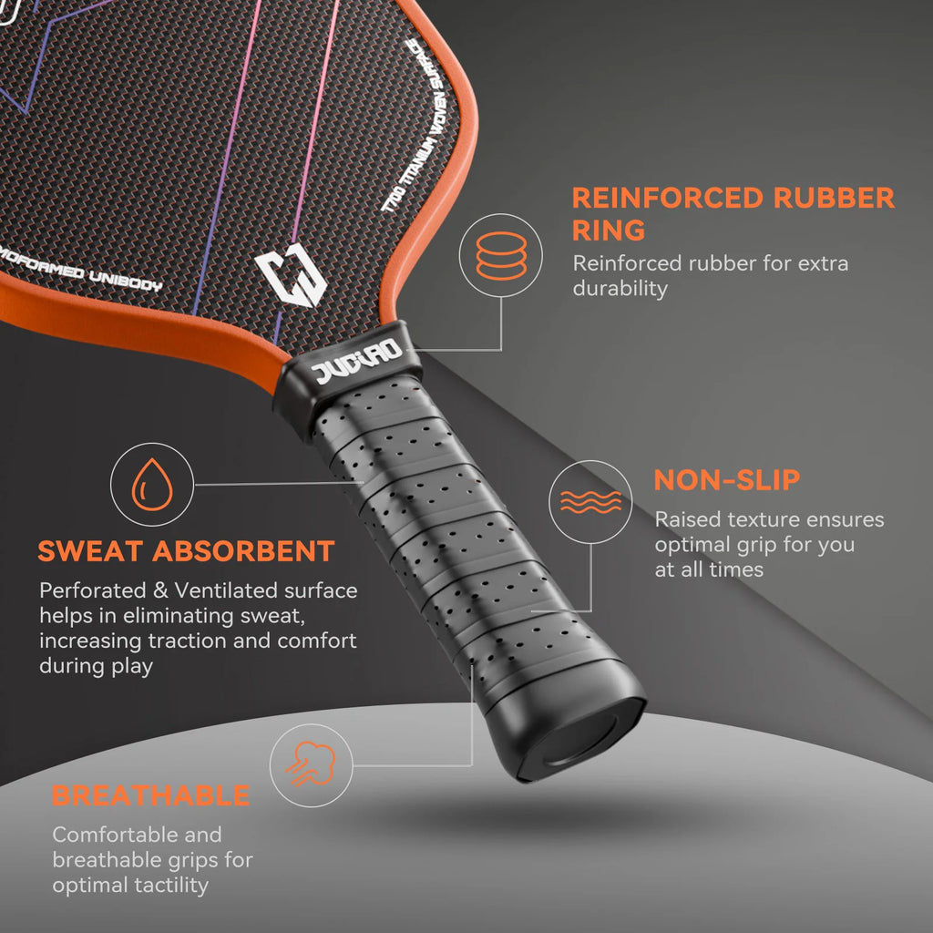 JUCIAO T-Titanium Pickleball Paddle Carbon Fiber Pickleballs For Spin And Control Foam  Injected Edges Thermoformed Pickleball