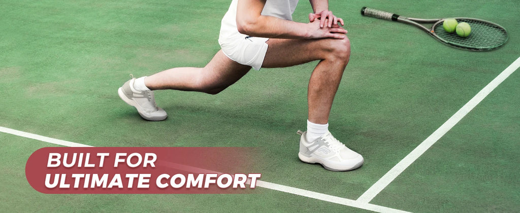 FitVille Men's Wide Pickleball Shoes Tennis Shoes Full Court Tennis Sneakers with Arch Support Lightweight Non-slip Sports Shoe