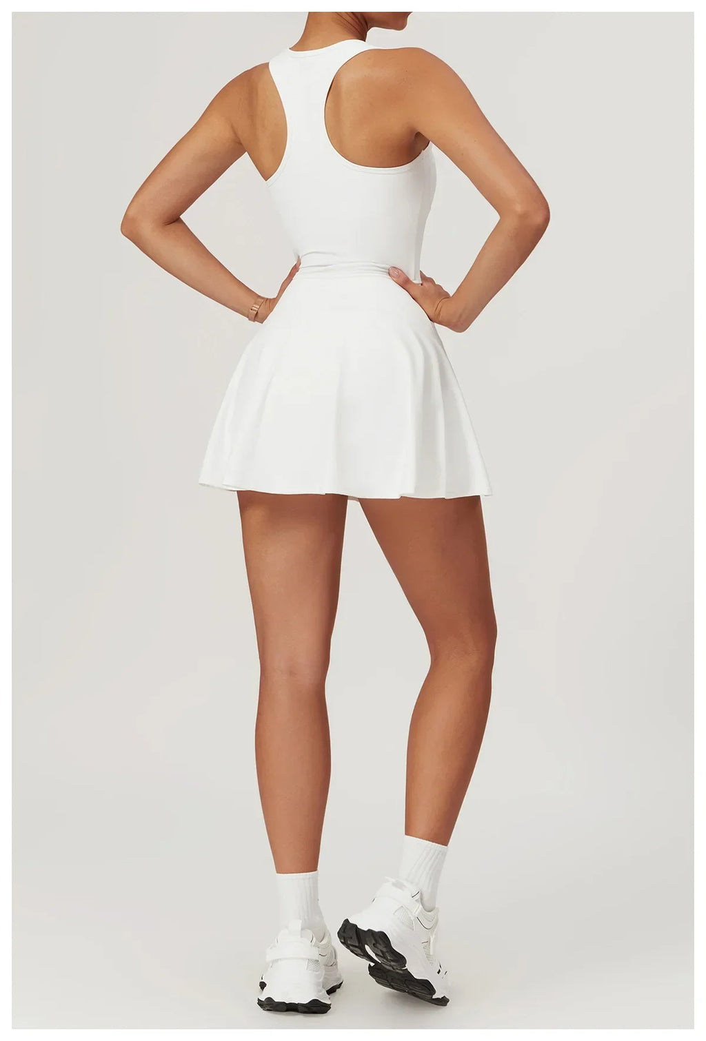 Women Tennis Dress with Short Zipper Anti emptied Stretchy Sports Skirt Wear for Fitness Gym Yoga Golf Badminton Clothing Set