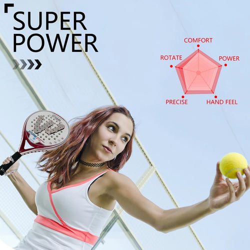 Carbon Fiber Padel Racket | Tennis Racket | Cricket Racket | Beach Racket | EVA Elastic Memory Core | For Women and Beginner!