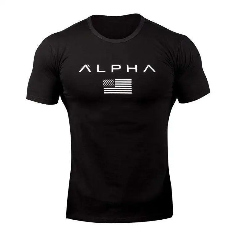 New Fitness Clothes Men's T-shirt Sports Outdoor Running Training Quick Dry round Neck Short Sleeve Youth Popular Geometric P...