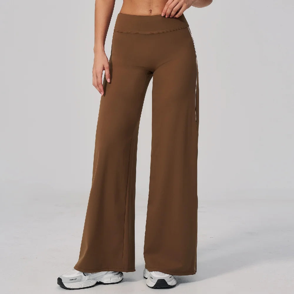 Yoga Pants Women High Waist Wide Leg Trousers Tummy Control Straight Workout Sports Pants Female Casual Fitness Bell-bottoms
