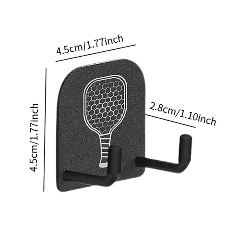 2Pcs Wall Mounted Pickleball Paddle Wall Rack Self-adhesive Punch-Free Pickleball Rackets Holder Aluminum Alloy Stable