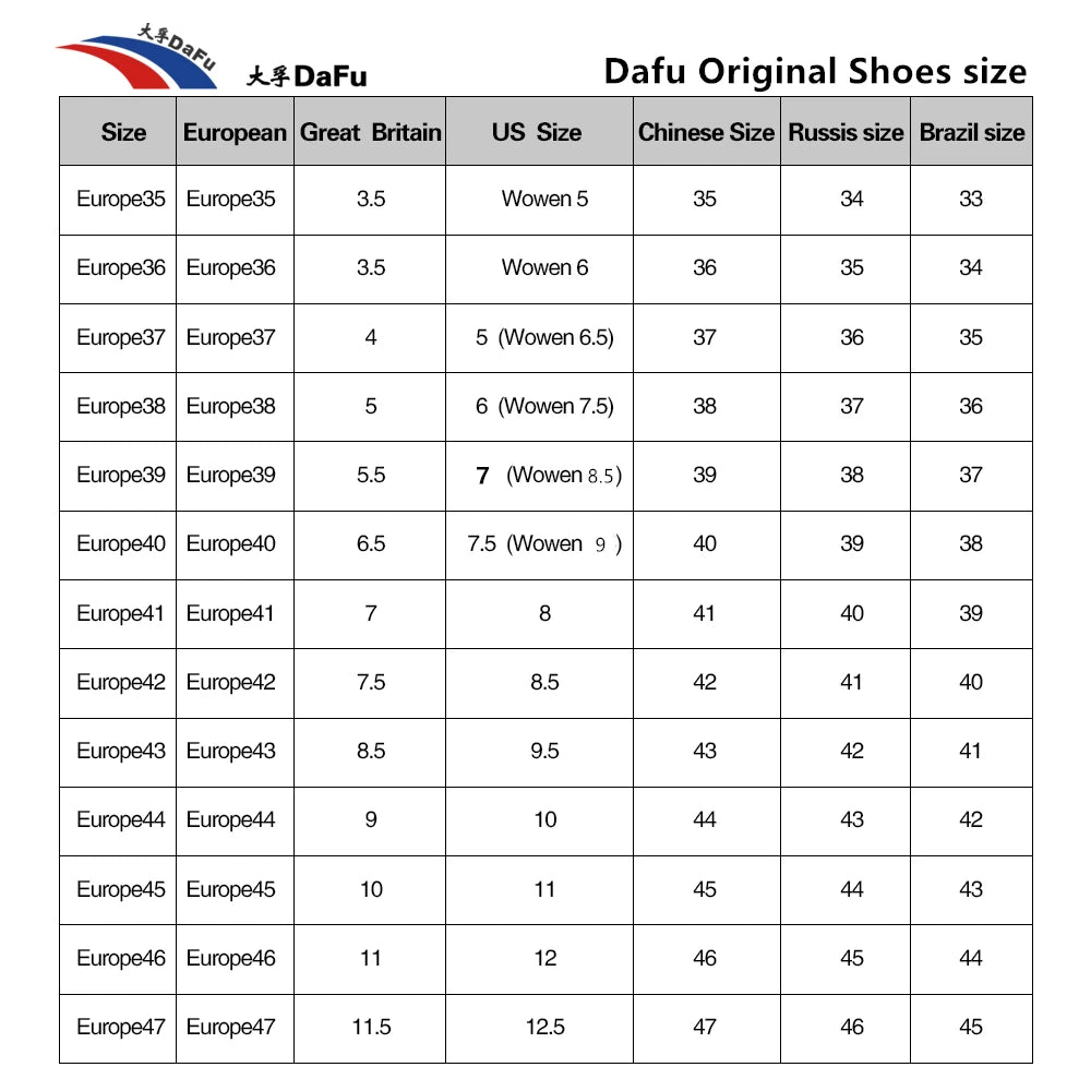 Dafu Original Kungfu Shoes Improved Version Sneakers Men Women All Black Shoes