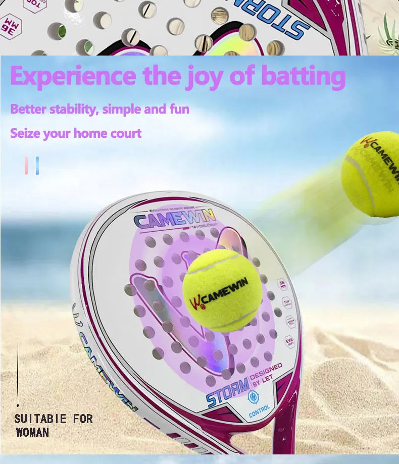 Padel racket Paddle racket Ladies only 50% carbon fiber 50% glass fiber Beach tennis racket Carbon fiber tennis racket The new