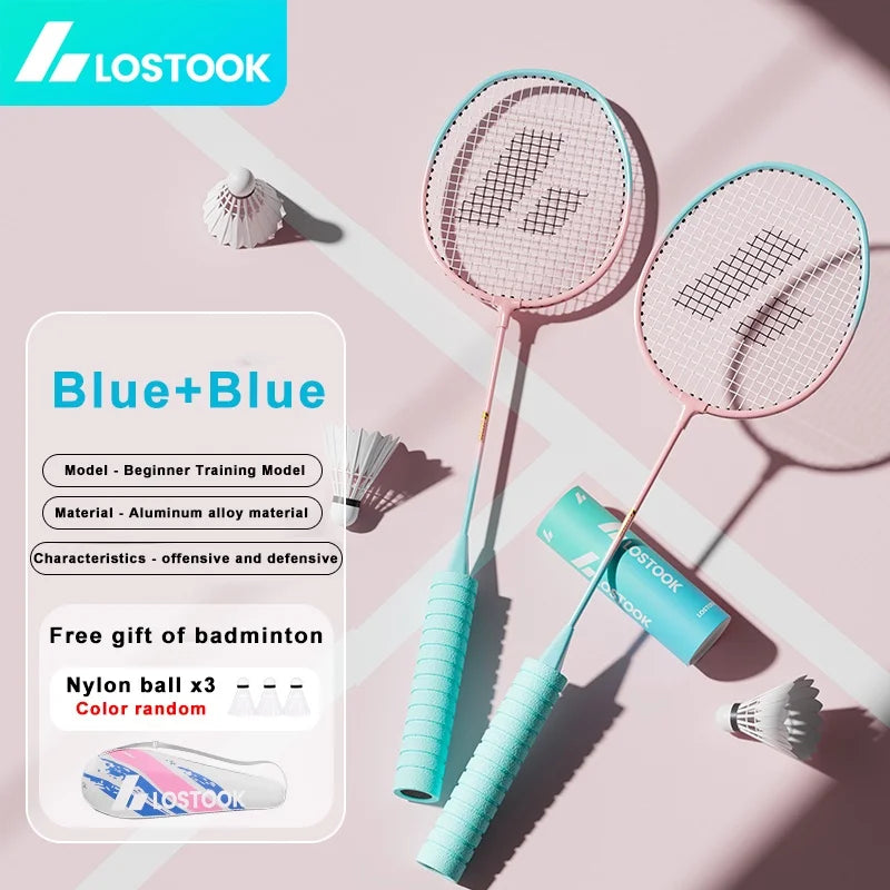 LOSTOOK Badminton Racket with 3 Nylon Shuttlecocks/1 Carry Bag Original By Beginners Badminton Set Sports Fitness equipment
