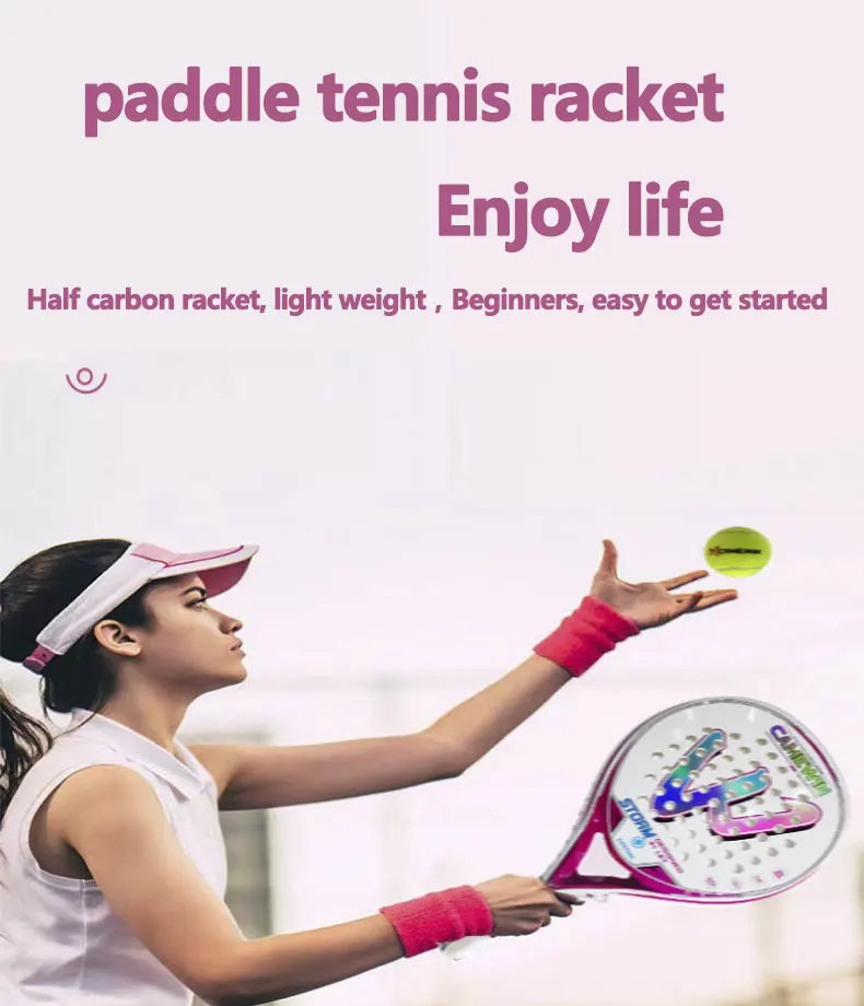 Padel racket Paddle racket Ladies only 50% carbon fiber 50% glass fiber Beach tennis racket Carbon fiber tennis racket The new