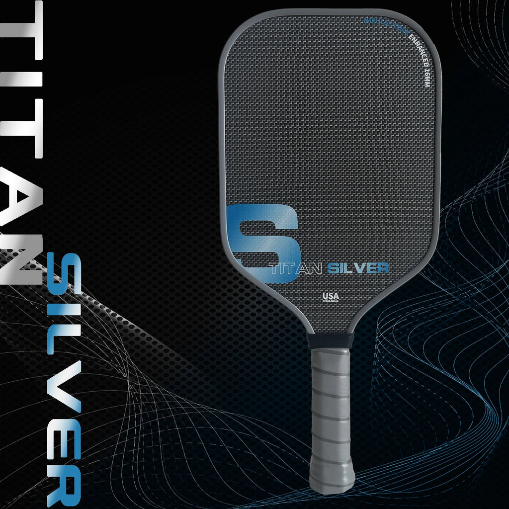 Titanium Silver Thread T700 Carbon Fiber Pickleball Paddle with Large Sweet Spot High Friction Extended Handle Offensive Type