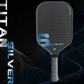 Titanium Silver Thread T700 Carbon Fiber Pickleball Paddle with Large Sweet Spot High Friction Extended Handle Offensive Type