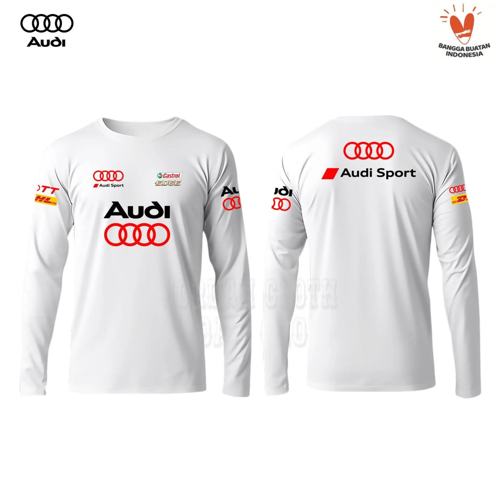 Audi Sports Car Team Long-sleeved T-shirts for Men and Women, Daily Wear, Street Fashion