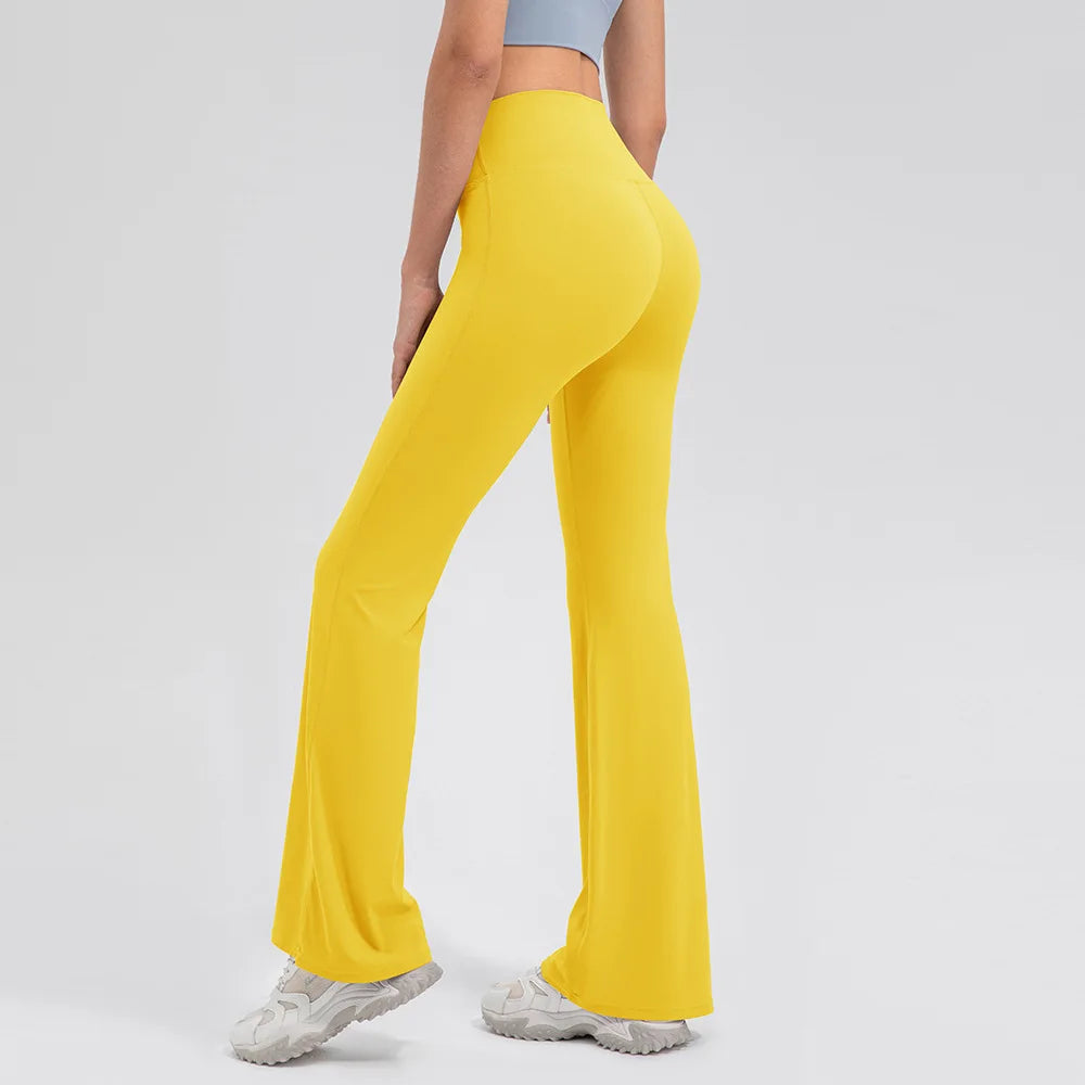 Yoga Pants Women High Waisted Yoga Pants with Pockets  Workout Flare Leggings Work Dress Pants Sports running fitness pants