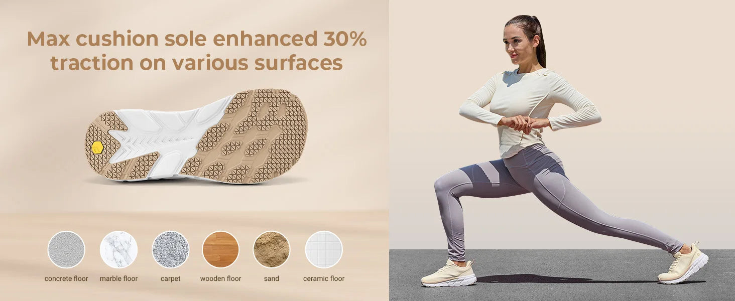 Fittington Women's Sports Shoes Wide Women Sneakers Non-Slip Tennis Walking Running Shoes For Women Swollen Feet Pain Relief