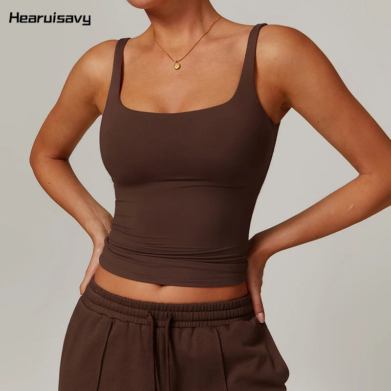 Summer Women's Workout Yoga Tank Top Quick-Dry Gym Sports Vest Female Running Tight Top Women U-Back Fitness Underwear