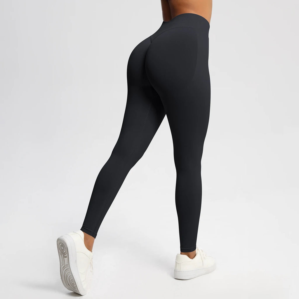 Seamless Women Solid Waist Yoga Pants Three-section Waist Sexy Hip-lifting Tight Sports Pants Fitness Exercise Yoga Pants