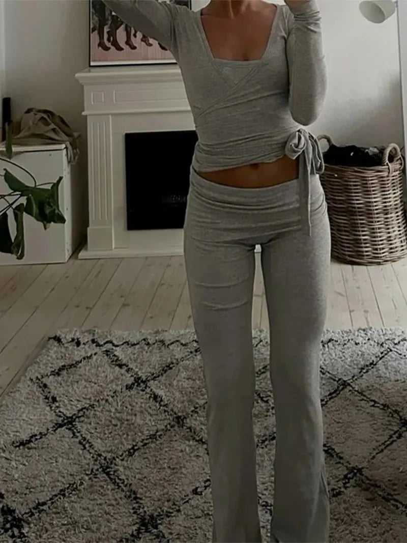 Women's Yoga Shirts Wrap Ruched Tie Front Long Sleeve Workout T Shirts Sexy Deep V Neck Slim Fit Casual Cropped Top