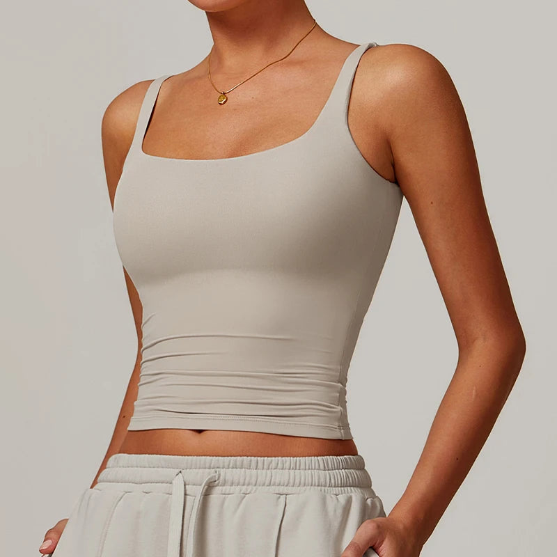 Summer Women's Workout Yoga Tank Top Quick-Dry Gym Sports Vest Female Running Tight Top Women U-Back Fitness Underwear
