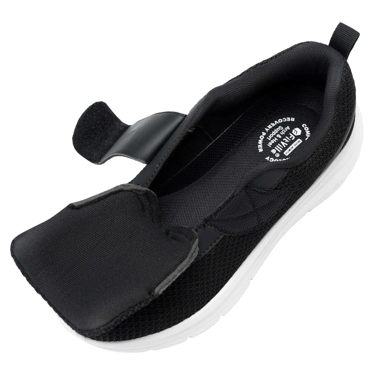 FitVille Women's Shoes Wide Diabetes Shoes Adjustable Strap for Swollen Feet Slip on Walking Lightweight Comfortable Sneakers