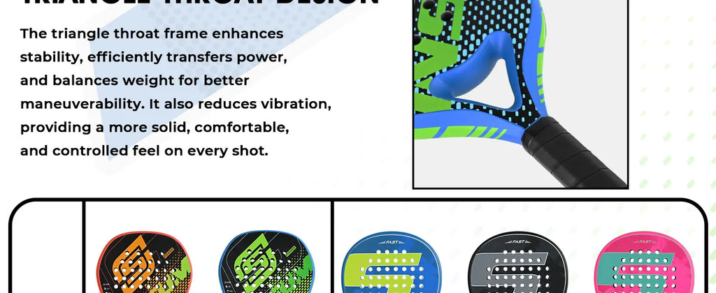 Padel Racket Carbon Fiber Diamond Shape EVA Core Power Control Padel Tennis Racquet for Advanced Players