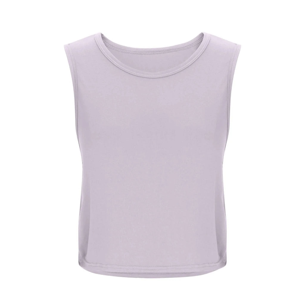 Women Sleeveless Yoga Tops Athletic Vest Breathable Blouse Cover Up Gym Workout Cool T-Shirt Running Short Tank Crop Top