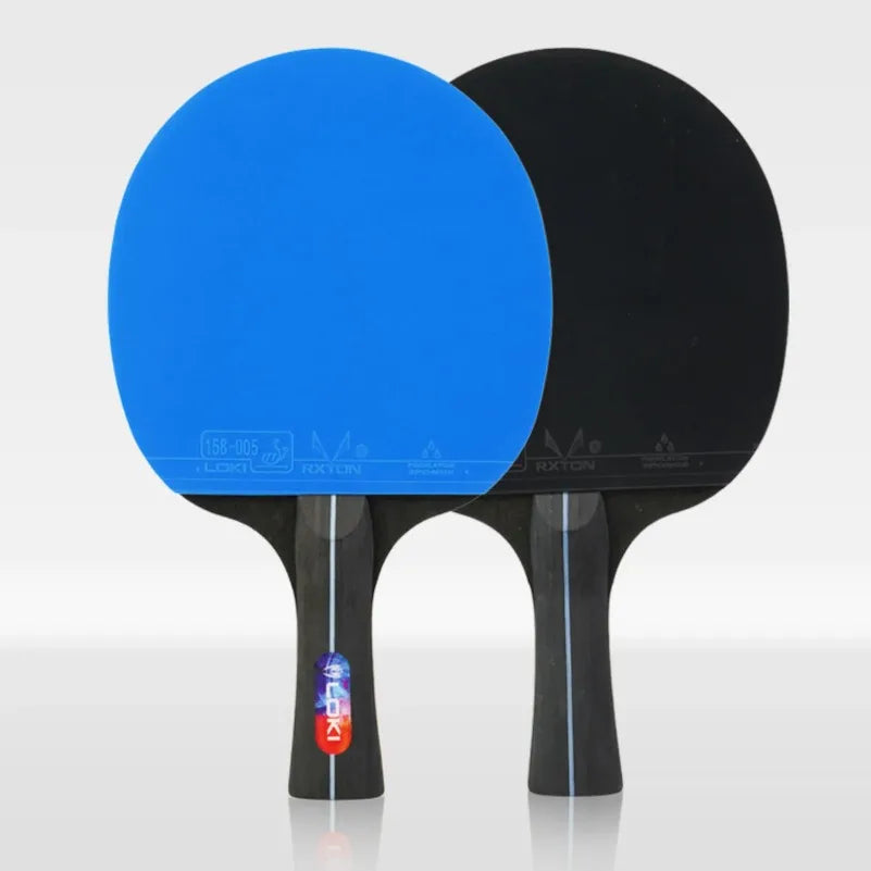 Professional Training Table Tennis Adhesive Rubber PingPong Rackets with Blue Color Ping Pong Rubber 5-layer Pure Wooden Board