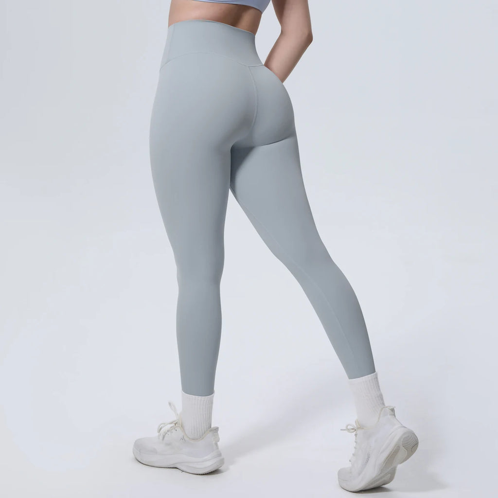Summer Breathable Peach Buttocks Yoga Pants Solid Color High Stretch Sports Leggings Gym Push Up Outdoor Running Yoga Pants