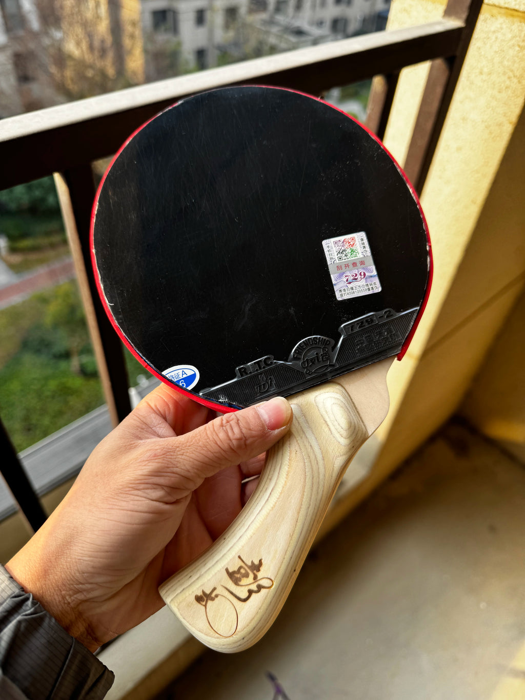 Special Shaped Table Tennis Racket 6mm Thickness Grasp The Diagonal Handle Professional Bottom Plate Developed By Peng Daoxiu