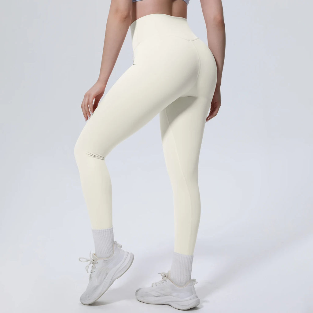 Summer Breathable Peach Buttocks Yoga Pants Solid Color High Stretch Sports Leggings Gym Push Up Outdoor Running Yoga Pants