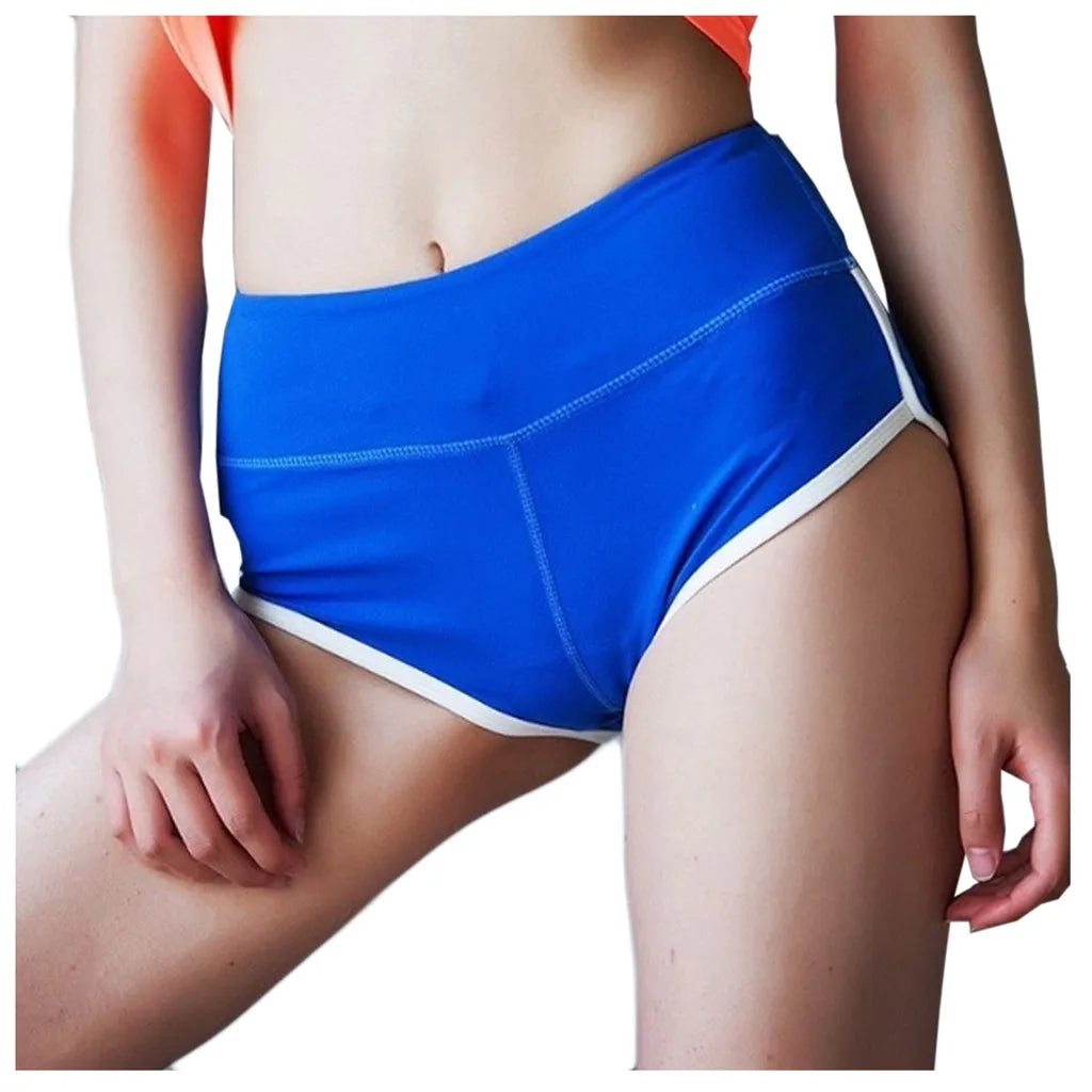 Yoga Shorts Women Sportswear Elastic Workout Pants Color Blocking Breathable Trousers Flat Belly Sheathing Leggings Leggins Muje