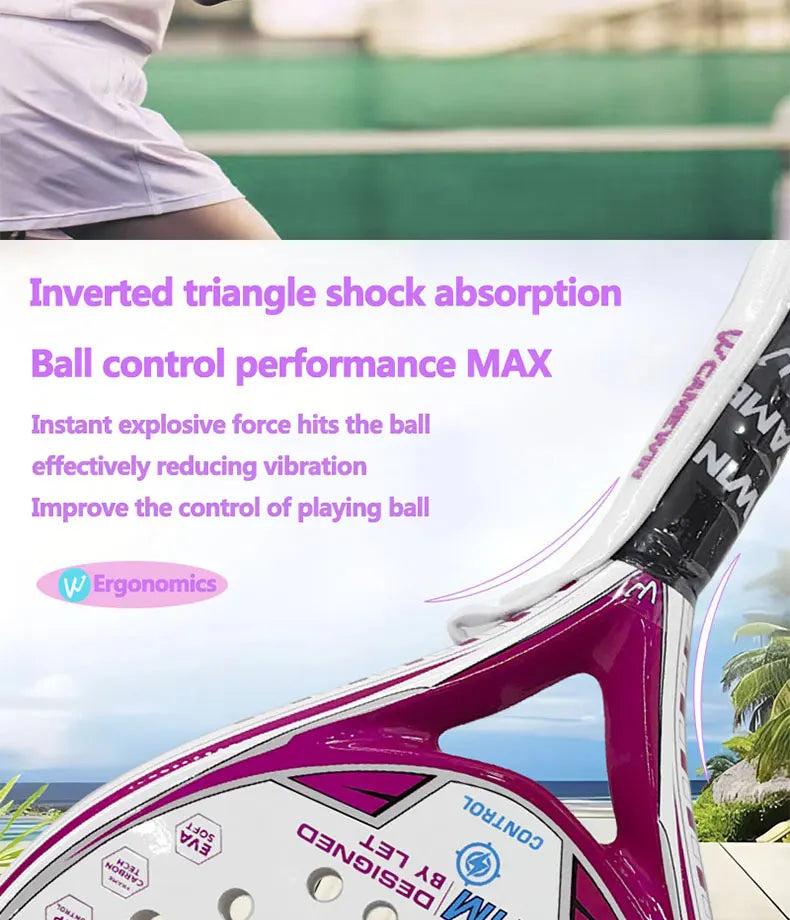Padel racket Paddle racket Ladies only 50% carbon fiber 50% glass fiber Beach tennis racket Carbon fiber tennis racket The new