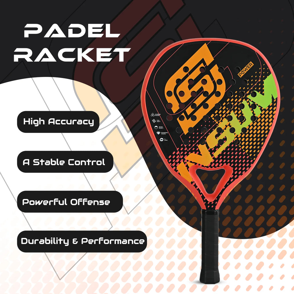 INSUM Padel Racket Lightweight Padel Tennis Racquets With Diamond Shape & Anti-Vibration System Suitable For Beginner To Advance