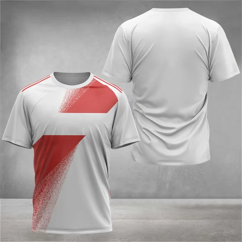2025 New Summer Sports T Shirts For Men Fashion Trendy Streetwear 3D Printed Fitness T-shirts Loose Quick Dry Running Gym Tees